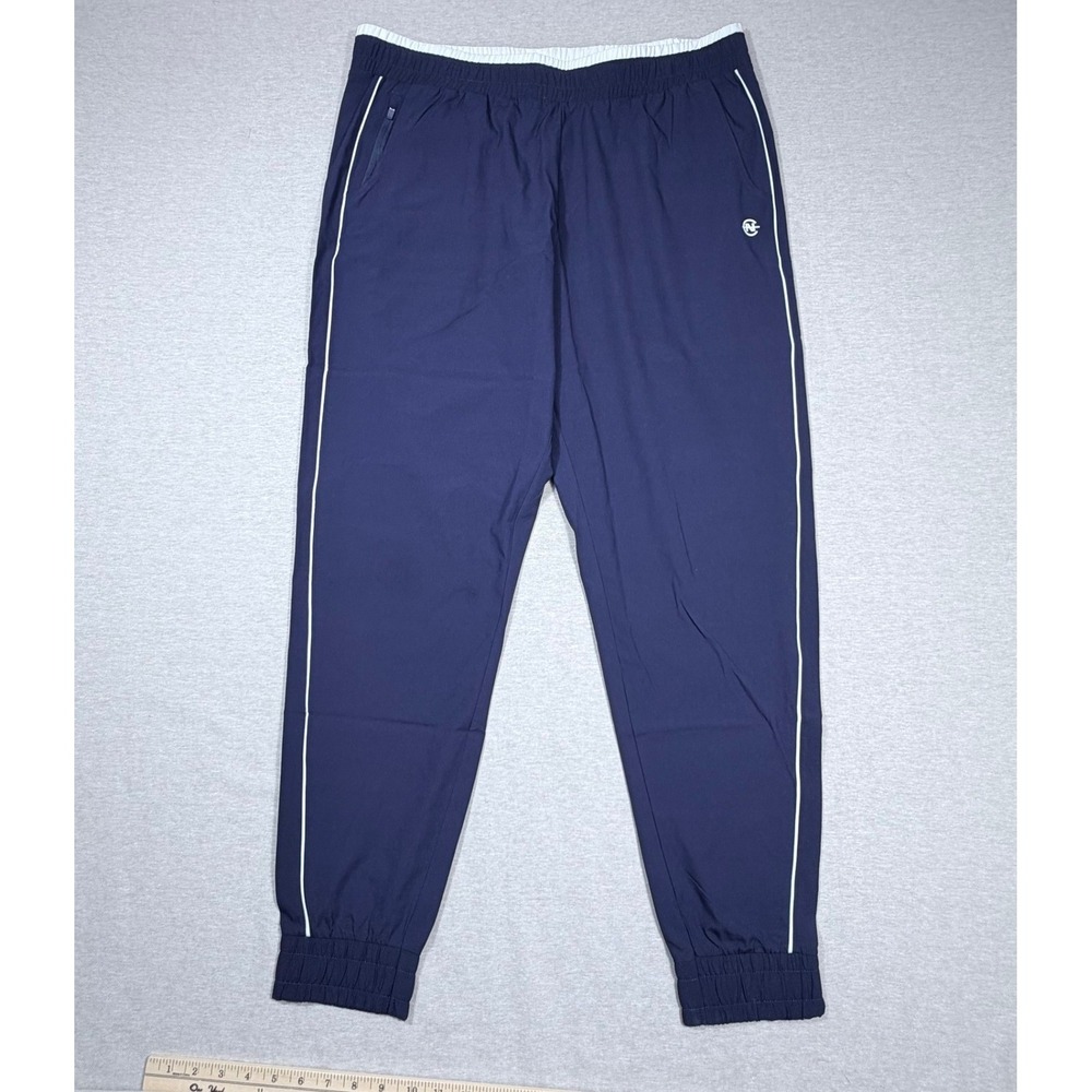 Nautica Competition Mens Navy Blue Track Pants Joggers Large Zipper Pockets
